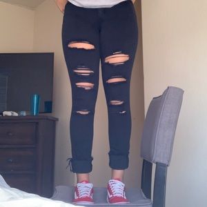 Black ripped jeans